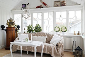 白色实木温馨别墅软装设计