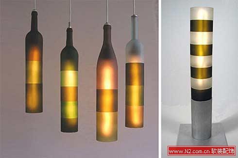 利用回收的瓶盖设计精美的灯具